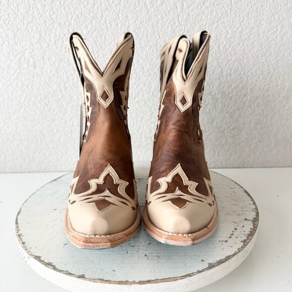 Lane CHASE THE WIND Womens Cowboy Bootie 6.5 Western Short Brown Cowgirl Boots - Picture 5 of 11